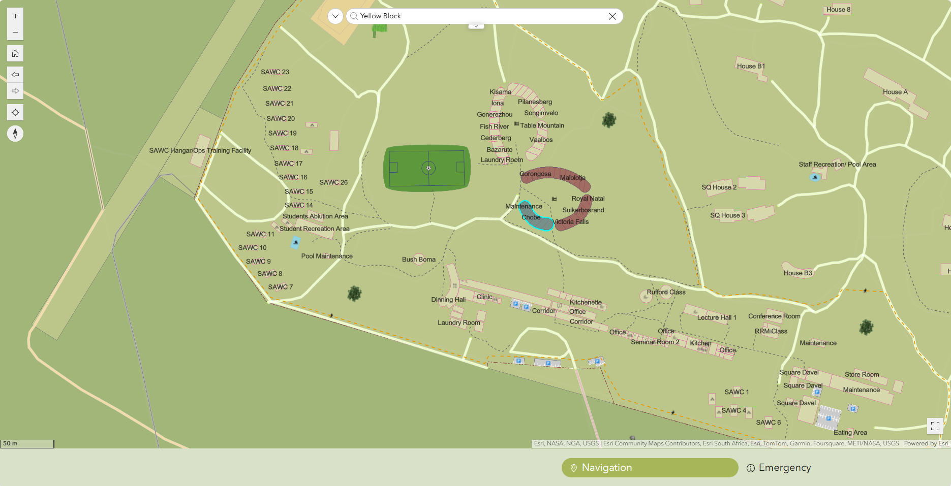 Search for a building on the map viewer