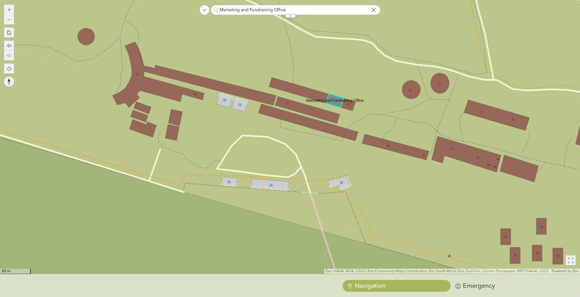 Search for a room on the map viewer